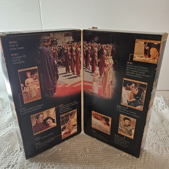 Cleopatra 1963 Color Classic Movie 2 VHS Tape Set Taylor Burton Special Edition - Picture 2 of 5